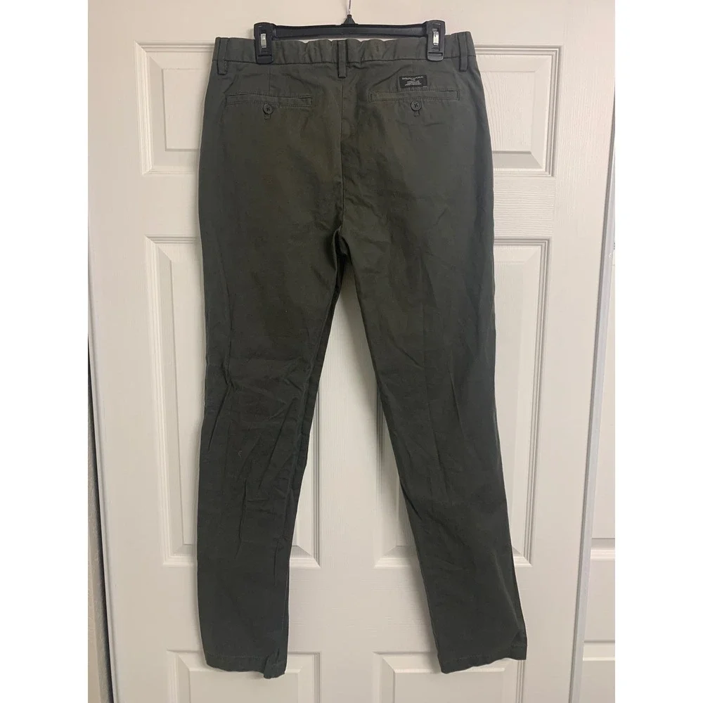 Banana Republic Lived-In Chino Slim Fit Olive Green Pants 33x34 Mens